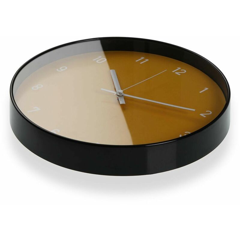 Orologio in plastica effetto marmo colore oro e nero tondo d.30,5cm