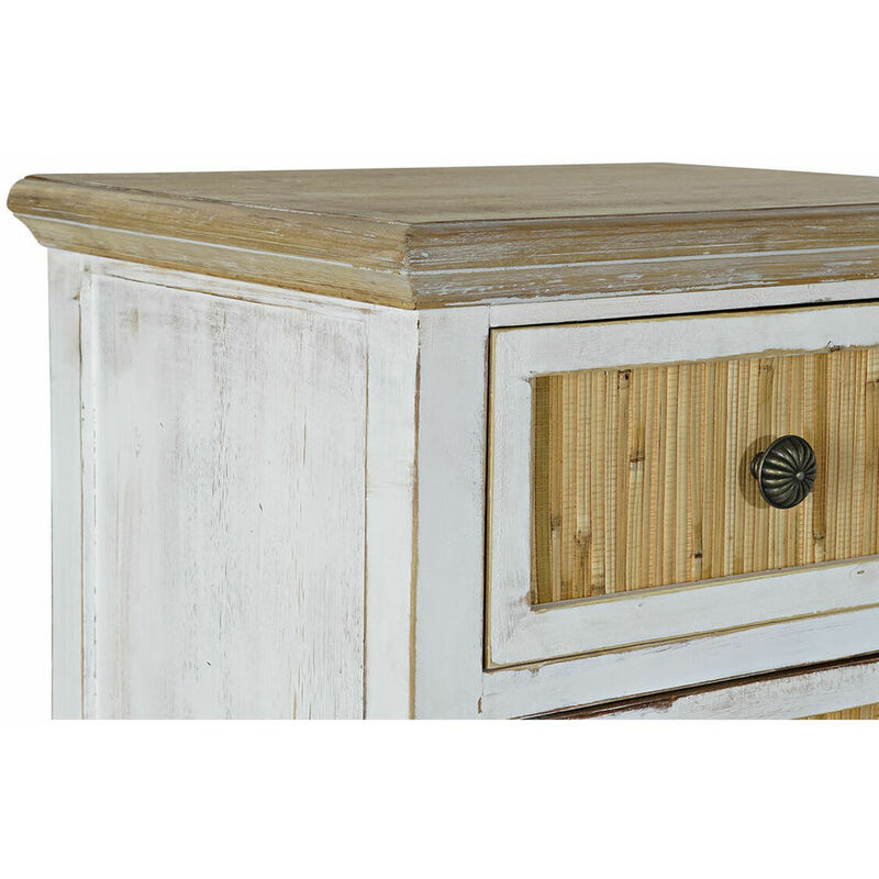 Cassettiera DKD Home Decor Bianco Bambù Legno di paulownia 42 x 32