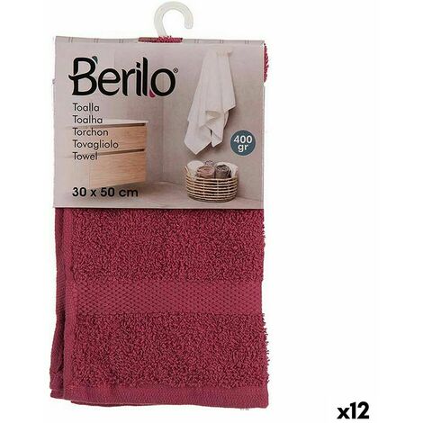 Telo da bagno 30 x 0,5 x 50 cm Rosso Granato (12 Unità)