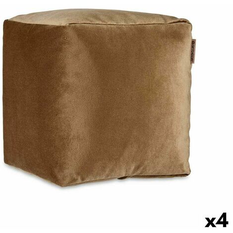 POUF CONTENITORE VELLUTO Rotondo Puff Nero a 4 Gambe 30cm