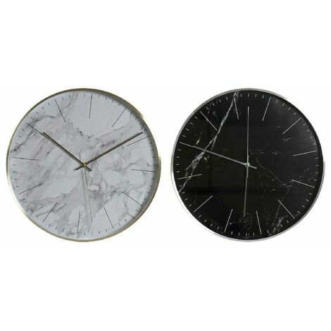 Orologio da Parete DKD Home Decor Nero 40 x 5 x 40 cm Alluminio Bianco  Moderno (