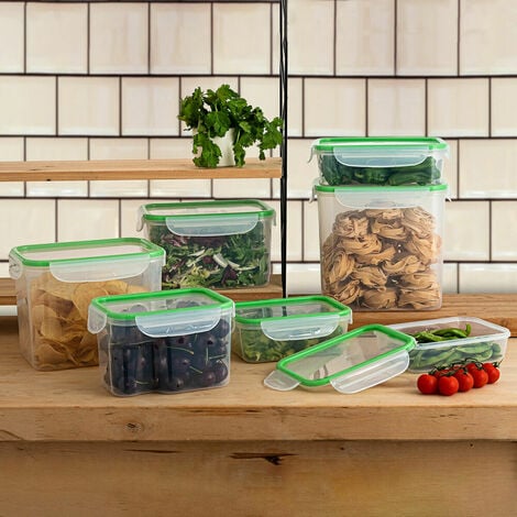 PRUTA Set di 17 contenitori per alimenti, trasparente, verde - IKEA Italia