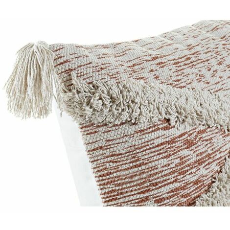 Cuscino DKD Home Decor 60 x 10 x 30 cm Beige Arancio Frange