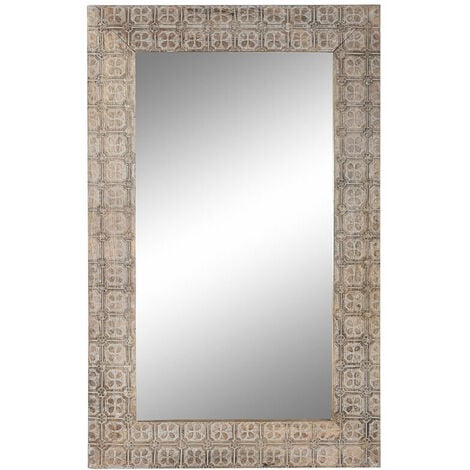 Specchio da parete DKD Home Decor Marrone Naturale Cristallo Legno di mango  Indiano 76,5 x 3 x 122 cmDkd Home Decor