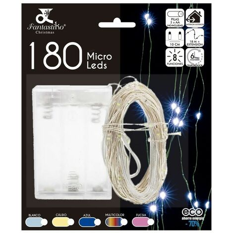 Mt 3,5 Cavo Filo Mini Luci Led a Pile Con Mollette per Decoro