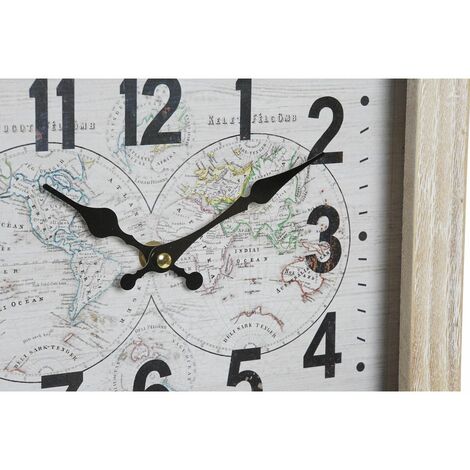 Orologio da Tavolo DKD Home Decor Legno 30 x 8 x 30,5 cm Naturale Nero