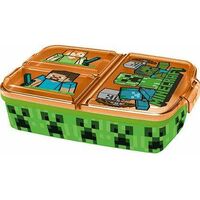 OM SUPPLIES Minecraft - Contenitore per il pranzo a sandwich riutilizzabile  a 3 scomparti multipli per bambini e scuola include portachiavi Minecraft ( Minecraft) : : Cancelleria e prodotti per ufficio