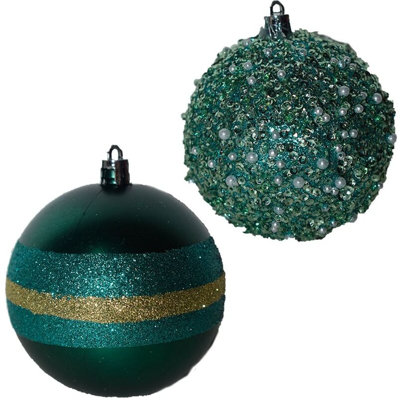 12 Palline Di Natale Verde Pino 6cm Albero Di Natale Addobbi - 6