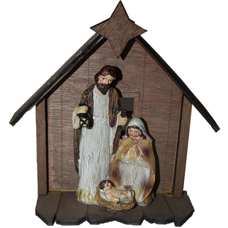 Acan Tradineur - Set Di 2 Statuine Natività In Noce Di Resina, 11 Cm, Per Presepe Natalizio - 3