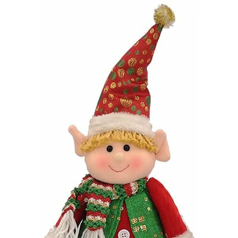 Bambola lui e lei elfo decorazioni per albero di natale addobbi set2  decorazione natalizie H48cm pupazzo giullare idea regalo