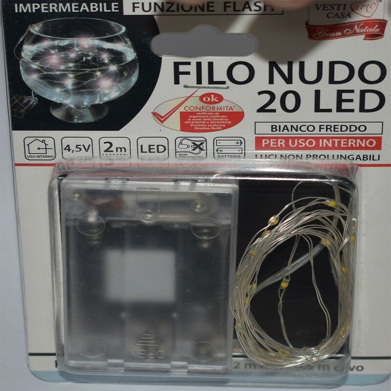 20 Luci a batteria di natale led bianco caldo per decorazioni addobbi  natalizie