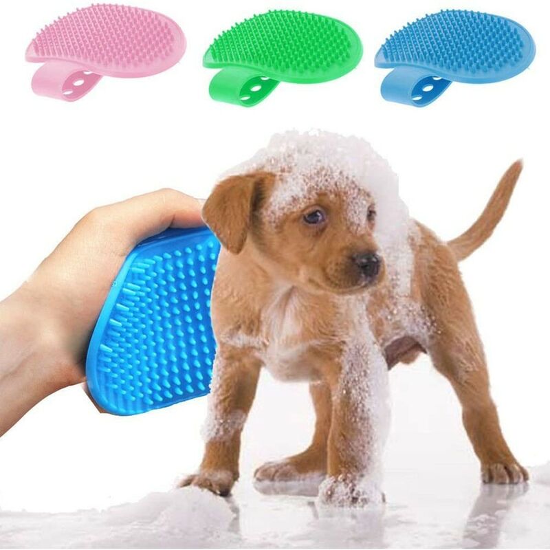 Trade Shop - Spazzola Per Cani E Gatti Silicone 27cm 3 Colori Scioglinodi  Cura Animali Pelo