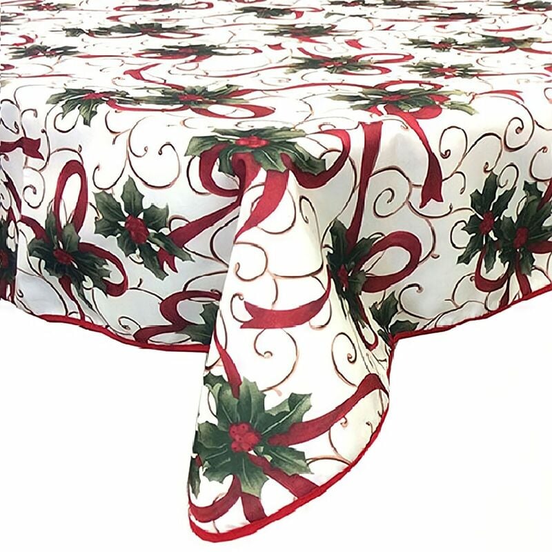 Tovaglia antimacchia tavola 140x180 per 6 posti natalizia decorazioni di natale  casa elegante rettangolare idea regalo - MISURA: Decoro 5