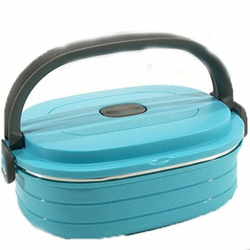 5 Piatti Termici In Acciaio Inox Divisi Con Coperchio – Contenitori Bento Box A Scomparti Per Pasti E Snack (27,9 X 22,1 Cm)