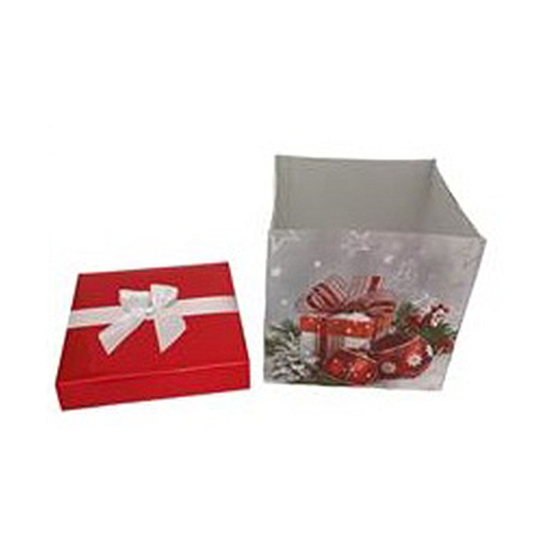 Set da 3 scatole regalo di Natale con fiocco, misure diverse