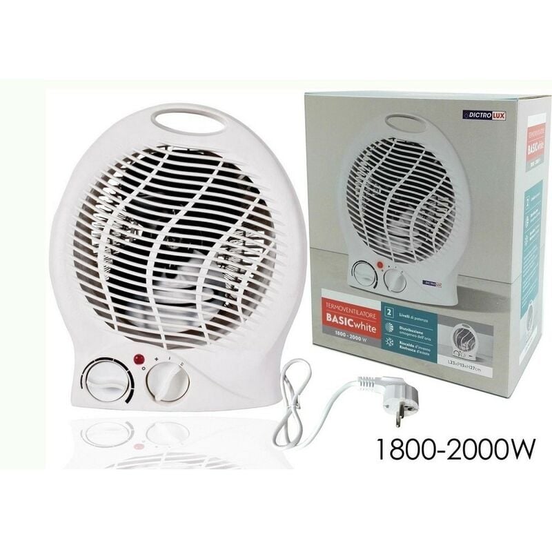 associato solo  Termoventilatore verticale bianco per arredo da casa  bagno 1000/2000 w