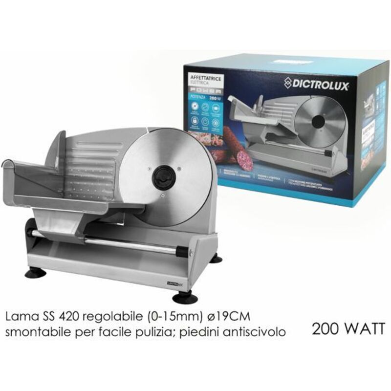 NEWTRY Affettatrice Commerciale In Acciaio Inox - Lame Da 10 Mm - 550W, 160 Kg/h - Per Carne E Verdure Morbide - Ideale Per Ristoranti E Macellerie