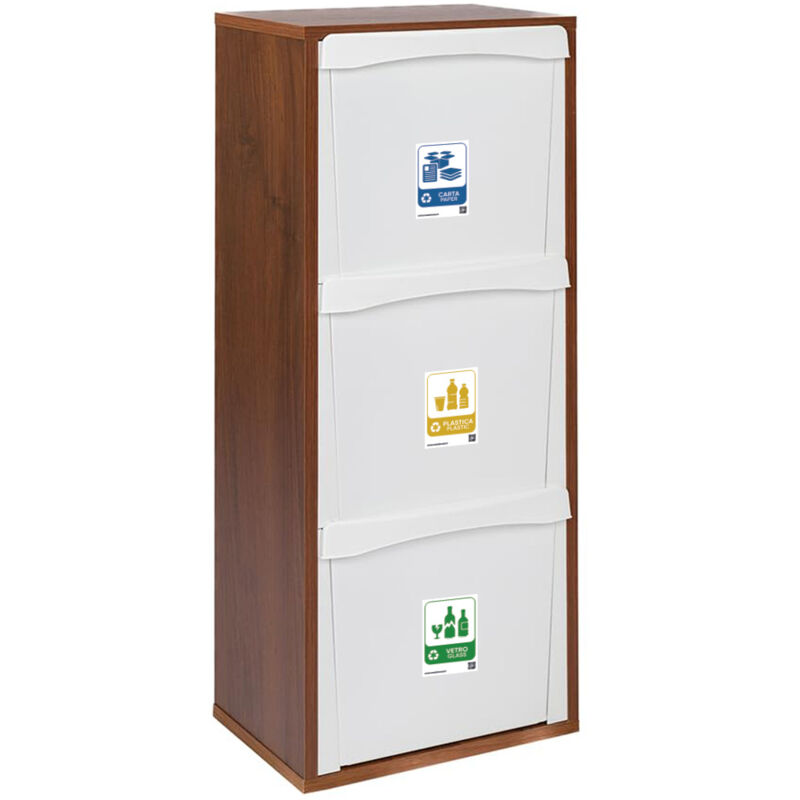 Sistema Raccolta Differenziata 3 Scomparti – 3 Sacchetti Da 40L Per Vetro, Plastica E Carta, Riutilizzabili E Lavabili - 4