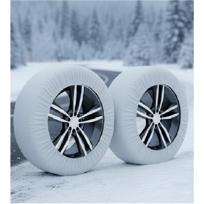 Calze Da Neve Auto Omologate Taglia L – Montaggio Rapido In 2 Minuti, Tessuto Ultra-Resistente, Alternativa Alle Catene Per Auto E SUV