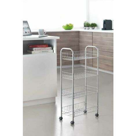 Carrello Da Cucina Classico Con Cassetti E Ruote In Legno Salvaspazio 89x40x84cm Tr4801 069tr4 - 10