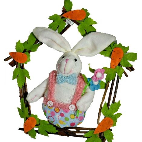 Ghirlanda Di Bandierine Pasquali 5m - Decorazioni Con Coniglietti E Uova Glitterate Per Casa E Giardino