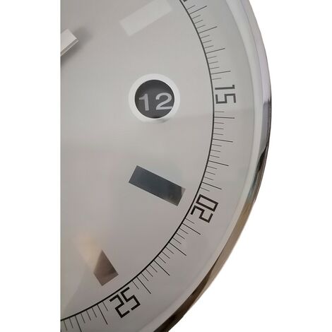 CalleaDesign Orologio Da Parete Nero Per Il Muro Del Salotto, Cucina, Ufficio. Silenzioso, Design, Grande 30 Cm. Orologio Nero Particolare Moderno - Foto 5