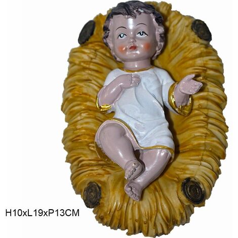 Statua Gesù Bambino Per Presepe 33 Cm – Baby Jesus In Plastica, Modellabile, Colore Panna, Marca PuntoCasaStore