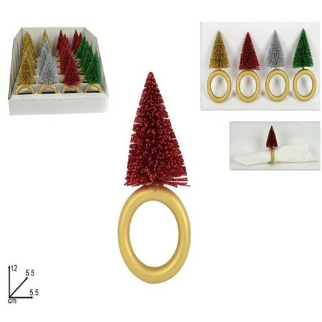 Portatovaglioli A Forma Di Albero Di Natale In Metallo Verde - Decorazione Natalizia Per Tavolo, 15x15x5 Cm - Distributore Tovaglioli Per Casa E Festività
