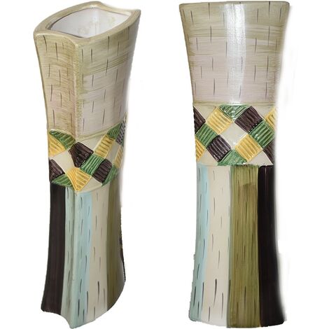 Vaso etnico porta fiori centro tavola in ceramica per piante decorazione casa soggiorno idea regalo (1/5)
