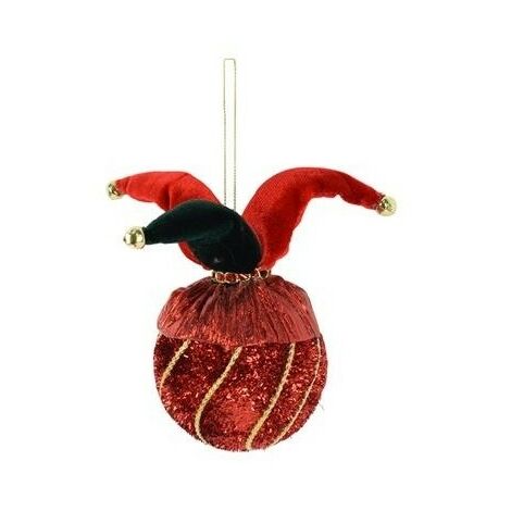 Palline giullare decorazioni per albero di natale addobbi natalizi in rosso cm8 set da 8 molto belle moderne idea regalo