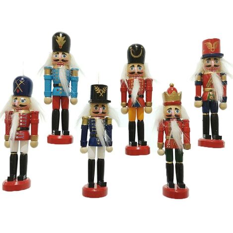 Soldatino decorazioni addobbi per albero di natale soldato schiaccianoci legno set da 6 rifiniti anche da collezione (1/5)