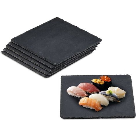 Piatto piano in ardesia nero quadrato da Sushi ristorante cucina tagliere vassoio pietra naturale portata a servire
