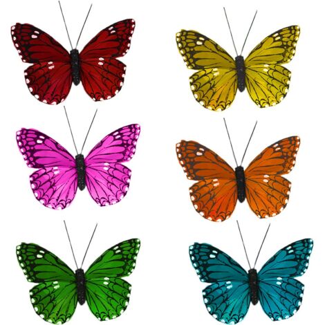 Farfalle con pinzetta set da 12 decorazioni primavera albero di pasqua decorative da appendere colori assortiti cm 9 arredo casa