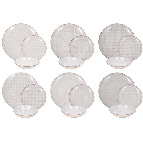 Servizio di piatti per 6 persone 18 pezzi da Tavola ciotola in Cucina sakura new in porcellana lavabile in lavastoviglie