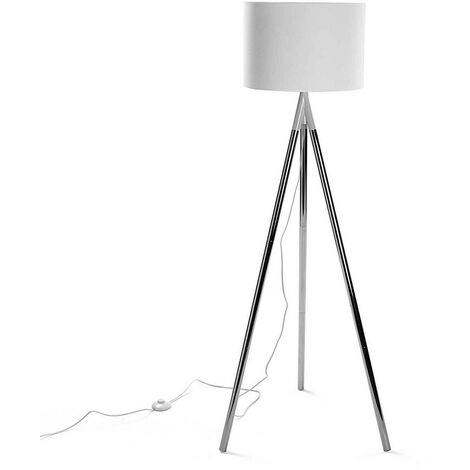 Lampada da terra in metallo colore bianco 56x56x141 living design