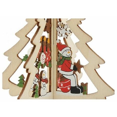 Addobbi Natalizi In Legno Dipinti A Mano – 24 Decorazioni Per Albero, Figure Alte 3-6 Cm Con Cordino, Confezione Regalo, Per Natale E Feste