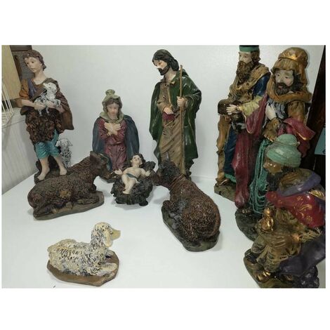 Natività in resina presepe per addobbi decorazioni natalizi da casa 10 pezzi 28 cm