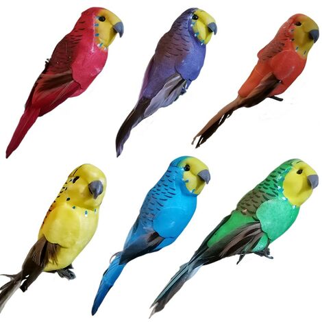 Pappagallo da albero di pasqua con ferretto per appendere set6 decorazioni addobbi pasquali casa vetrina negozi (1/5)