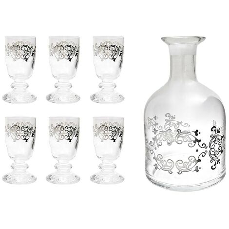 Bottiglia e bicchieri per liquore whisky decanter grappa in cristallo tavola casa ottima idea regalo (1/5)