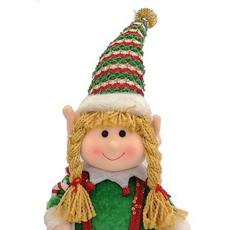 Bambola lui e lei elfo decorazioni per albero di natale addobbi set2  decorazione natalizie H48cm pupazzo