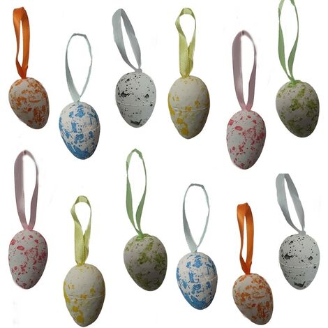 Kit 57 decorazioni primavera uovo di pasqua albero gallina pecora  decorative colori assortiti arredo casa vetrina