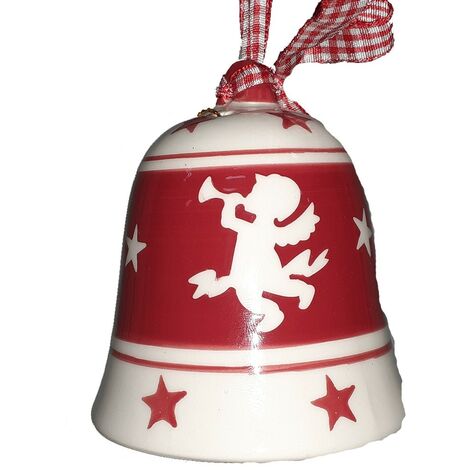 Campana Rossa In Ceramica 4pz Per Albero Di Natale Addobbi Decorazioni Natalizi 78639048