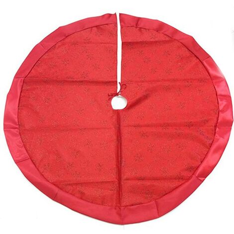 Tappeto rosso gonna copri piede base per albero di natale decorazioni natalizie cm 120 addobbi molto belli (1/5)