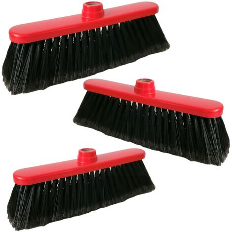 Scopa con setole spazzatrici pulisci pavimenti cattura sporco ricambi per  casa set 3 in plastica rossa