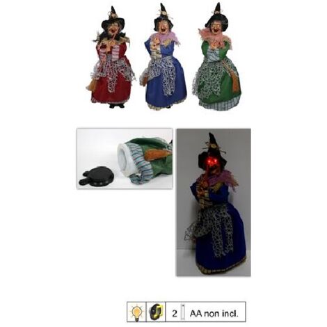 Set Di 2 Befane Con Scopa – Decorazioni Natalizie E Di Halloween In Tessuto, Statue Da 18 Cm Per Addobbi E Regali