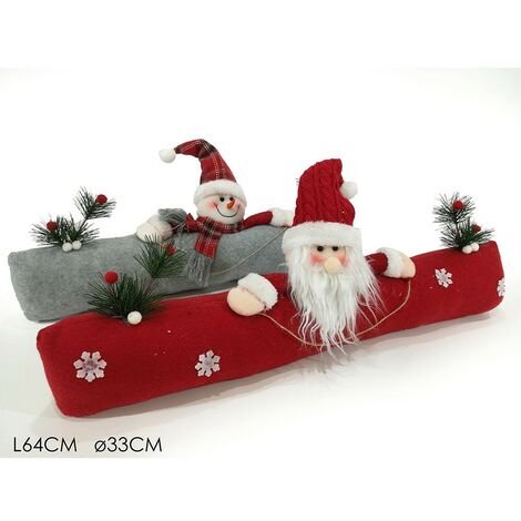 Cuscino salsicciotto natalizio per addobbi decorazioni natalizi babbo natale64cm (1/5)