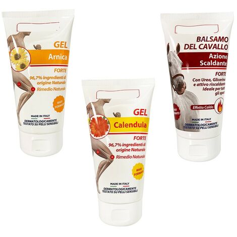 Crema gel per dolori rimedio naturale alla calendula arnica balsamo del cavallo ml 150 articolazioni muscoli riscaldante