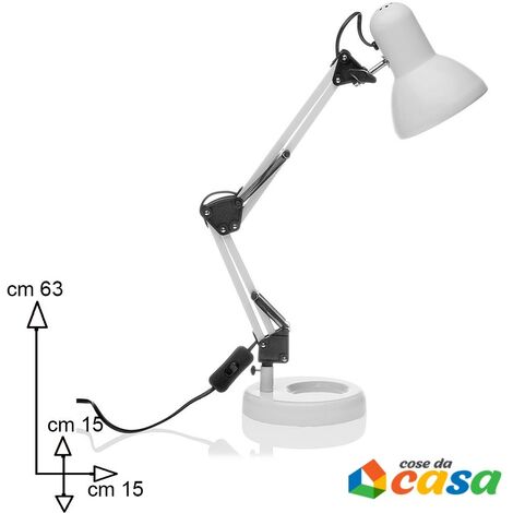 Lampada grigio per ufficio snodabile orientabile scrivania tavolo base pesante (1/4)