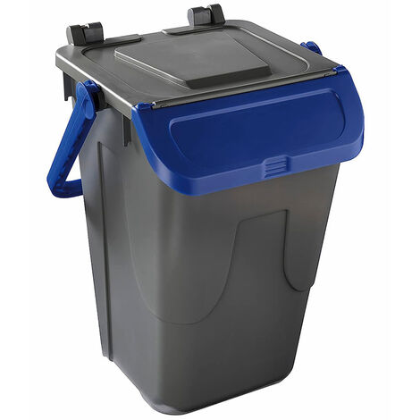 Bidone per raccolta differenziata grigio con sportello basculante giallo 35 LT