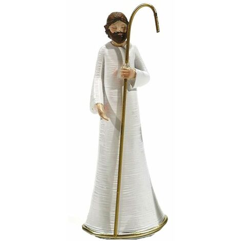 Natività per presepe H 15cm - 10 personaggi - in resina bianca dipinta